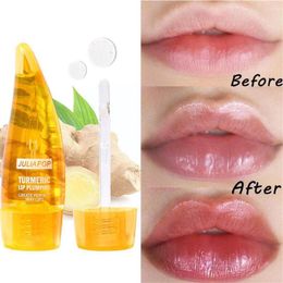 Lip Gloss Turmeric Instant Volumising Lips Plumper Repairing Oil Curcumin Waterproof Lipstick Reduce Liquid Fine 1pcs Lin P9N5