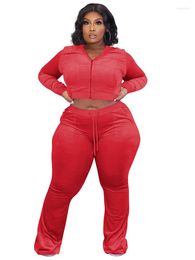 Ethnic Clothing African Tracksuit Set Clothes Women Hooded Tops And Pants Suits Autumn Solid Fashion Casual Velvet Outfits