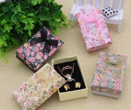 Flower Floral Necklace Earrings Ring Box 5*8cm Jewellery Box Paper Jewellery Gift Box Multi Colours Jewellery Organiser GA58 LL