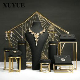 Jewelry Boxes Jewelry display stand black jewelry props high-end metal jewelry display props window jewelry stand combination spot 231116
