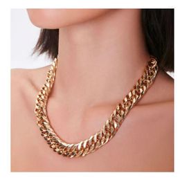 Choker 2023 Aluminum Chain Necklace Punk Hip Hop Women's Couple Golden Fashion Jewelry Party Gift