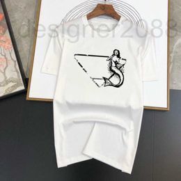 Men's T-Shirts Designer Short sleeve T shirt mermaid triangle print pullover sweatshirt men women cotton tee designer Tshirt round neck tops brand custom T-shirt WRSL