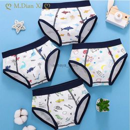 Panties 4 Piece Kids Boys Underwear Cartoon Children's Shorts Panties for Baby Boy Toddler Triangle Stripes Teenagers Cotton UnderpantsL23116