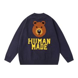 Humanmade Bear Designer Sweaters Mens Sweater Hoodie Human Made New Letter Brown Bear Jacquard Embroidery Autumn/winter Round Neck Sweater Men Women Couples 218 584