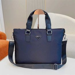 Chic Triangle Tote Bag Pbag Men Briefcases Men Designer Tote Handbag Women Black Nylon Shoulder Bags High Quality Crossbody Purses 221209