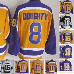 Movie CCM Vintage Ice hockey''nHl'' 16 Marcel Dionne Jerseys Stitched 19 Butch Goring 11 Anze Kopitar 8 Drew Doughty 18 TAYLOR Jersey Yellow White