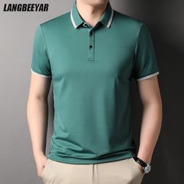 Men's Polos Top Grade 52% Cotton Summer Brand Designer Fashion Polo Shirts For Men Short Sleeve Casual Tops Fashions Men Clothes 230417