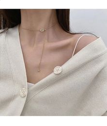 Chokers South Korea Pig Nose Pull Necklace Female Minority Design Temperament Simple Collarbone Chain Neck Chain Long Layered 231116