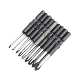 Screwdrivers 10pcs/lot Hardened 60mm Length 801 5mm Round Shank Magnetic Electric Phillips Cross Screwdriver Bits PH00 PH0 PH1 PH2 230417