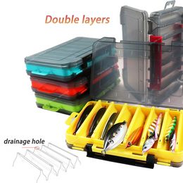 Fishing Lure Boxes Tackle Box Large Storage Double Sided Open Case Compartments Container Baits Gear Accesorios Set Pesca Tool FishingFishing Tackle Boxes High