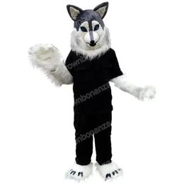 Adult Size Grey Wolf Mascot Costumes Halloween Cartoon Character Outfit Suit Xmas Outdoor Party Outfit Unisex Promotional Advertising Clothings