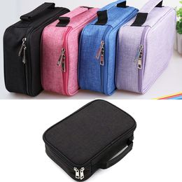 Pencil Bags School 72 Holes Pencil Cases Anti-scratch Pen Box Multifunction Polyester Storage Bag Girls Boy Artists Student 230417