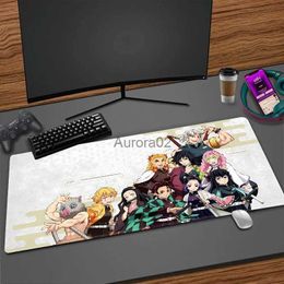 Mouse Pads Wrist Rests Demon Slayer Mousepad Gamer 900x400 Anime Extended Pad Pc Desk Accessories Computer Mouse Carpet Keyboard Mat Gaming Mouse Mats YQ231117