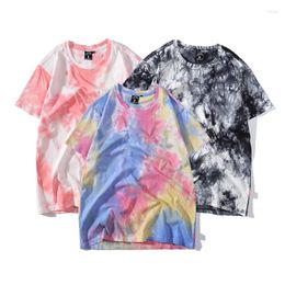 Men's T Shirts Men's Summer Tie-Dye T-Shirts Short-Sleeved Tops O-Neck Hip-Hop Tees Casual Harajuku High Street Fashion Shirt