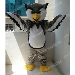 Christmas Grey Owl Mascot Costume Top Quality Halloween Fancy Party Dress Cartoon Character Outfit Suit Carnival Unisex Outfit Advertising Props