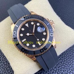 904L Steel Everose Watches Men 40mm Black Dial 18K Rose Gold 126655 Oysterfelx Rubber Bracelet CLEAN Cal.3235 Movement 28800 vph/Hz Automatic Watch Wristwatches