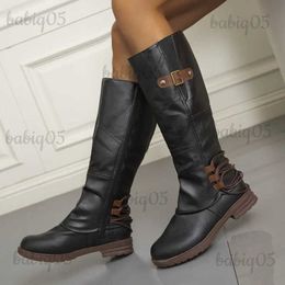 Boots Large Size High Boots Women Shoes Fashion Western Cowboy Boots 2023 European and American Belt Buckle Boot Shoes for Women Botas T231117