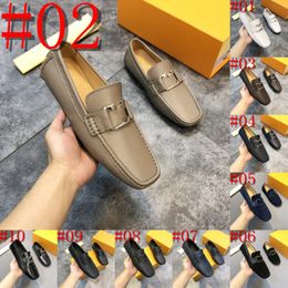 43MODEL Genuine Leather Luxurious Men Dress Shoes High Quality Formal Casual Designer Mens Loafers Moccasins Soft Breathable Slip on Boat Shoes Driving Shoes