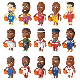 Other Toys Mini Brick Basketball Player Doll Model Decoration DIY Movable Diamond Building Blocks Children's Collection Gift 231117