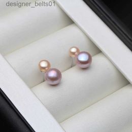 Stud Cute 925 Sterling Silver Stud Piercing Earrings for Women White Freshwater Natural Pearl EarringsL231117
