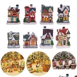 Christmas Decorations Resin Light House Kerstdorp Christmas Village For Home Xmas Gifts Ornaments New Year Party Supplies Drop Deliver Dh5Jb