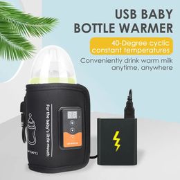 Bottle Warmers Sterilizers# USB Bottle Warmer Bag Milk Warmer Bottle Heating Keeper For Baby Care Portable Intelligent Adjustable Warm Milk Device 231116