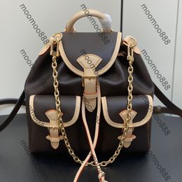 12A Mirror Quality Designers Small Excursion Backpack Brown Coated Canvas Purse Womens Mens Luxurys Cowhide Leather Trim Handbags Double Strap Shoulder Box Bag