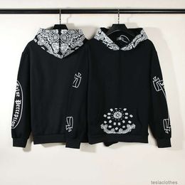 Designer Hoodie Men's Sweatshirts Fashion Streetwear Askyurself x False Aop Cashew Scroll Panel Hoodie Sweatshirt