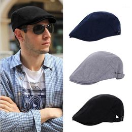 Berets Unisex Casual Beret Hat Flat Cap Breathable Mesh Women Summer Sun Hats Black Femme Mens