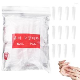 False Nails Acrylic Nail Tips Clear Coffin 500pcs XXL For Full Cover Ballerina