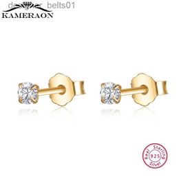 Stud 100% Real Sterling Silver 925 Fashion Stud Earrings Small Single Diamond Stud Wedding Engagement Jewelry Gift for Women GirlsL231117