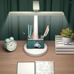 Table Lamps Desk Lamp Foldable Flicker Free Color Temperature Bedside High Brightness Touch Control LED Reading Light With Pen Holder