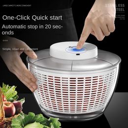 Fruit Vegetable Tools Vegetable Dehydrator Electric Quick Cleaning Dryer Fruit and Vegetable Dry and Wet Separation Draining Salad Spinner Home Gadget 230417