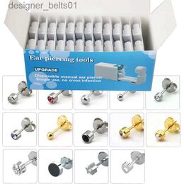 Stud Ear Piercing Gun Disposable Disinfect Safety Earring Piercer Kit Studs Nose Ring Piercing Machine Body Jewellery Tool 17 ColorsL231117