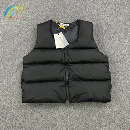 Men's Vests FW High Quality Cole Buxton PUFFER Vest Men Women 1 1 Fashion Casual Zipper Sleeveless JACKET Parkas Black Gray Apricot 231117