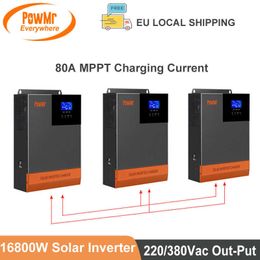 Three-Phase16800W Off-Grid 220/380Vac Solar Inverter with MPPT 80A Charge Max PV 500VDC Solar Panel Input Parallel Up to 6 Units