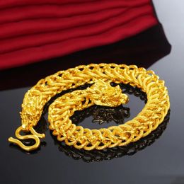 Bangle Real 24K Gold color Bracelets for Women Men Fine Pulseira Feminina Argent 925 Bijoux Femme Bizuteria Wedding Bracelets 231116