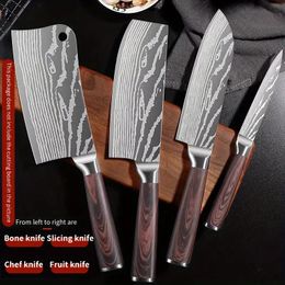 Stainless Steel Kitchen Knives Set, Portable Sharp Cooking Chef Knife Meat Cleaver, Suitable For Outdoor Camping Picnic