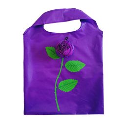 Rose Flower Shape Foldable Storage Bag Handbag Eco Reusable Environmental Shopping Bags Folding Grocery Large Bag dh826