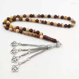 Strand 66Beads Natural Mookaite Tasbih Man's Muslim Rosary Misbaha Turkey Pendant Prayer Beads Eid Gift Islamic Accessories Bracelet