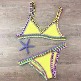 Women's Swimwear Sexy Bikinis 2020 Summer Women Swimsuit Hand Crocheted Bikini Set Swimwear Beach Bathing Suit Biquini Female Monokini T230417