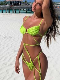 Women's Swimwear Micro Bikini Push Up Bikinis Set 2023 Sexy Bandage Women Swimsuit Female Swimwear Thong Bathing Suit Solid Biquini Swimming Suit T230417