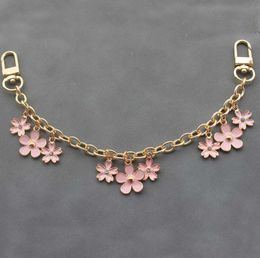 Keychains Lanyards Luxury Bag Charm Chain Keychain For Women Pink Flower Pendant Decoration Accessory Metal Buckle Ring Birthday Gift Motion current 60ess