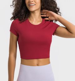 Lu lu kaburga yoga kıyafetleri spor en iyi spor kıyafetleri kadınlar çelik gömlek fiess nefes alabilen egzersiz bluz