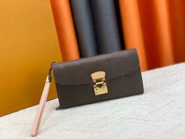 2023 high quality Double zipper Wallets Leather Wallet Holders For Brown flower women Purse Luxury Purses Cross Body Wallets