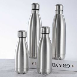 water bottle Stainless Cola Motion Sport Water Bottle Rugged Water Cup Monolayer No Heat Preservation Metal Colour Cola Drink Bottle Drinkware P230324