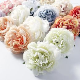 Decorative Flowers 10Pcs 8cm Artificial Rose Real Touch Bridal Bouquets For Wedding Table Home Party Decorations DIY Scrapbook Supplies