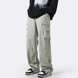 Men's Pants 2023 Cargo Pants Men Zipper Oversize Wide Leg Trousers Male Streetwear Hip Hop Casual Korean Japanese Pocket Safari Style J231116