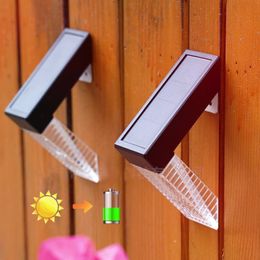 Outdoor wall lamp Solar Deck Lights L shaped right angle corner Solar Step Light Waterproof Fence Lights for Patio Stairs Post Pathway Warm white Colour yard decor