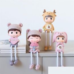 Arts And Crafts 2Pcs Nordic Doll For Living Room Decor Kids Resin Bunny Figurine Craft Children Gfits 210727 Drop Delivery Home Garden Dh6Nz